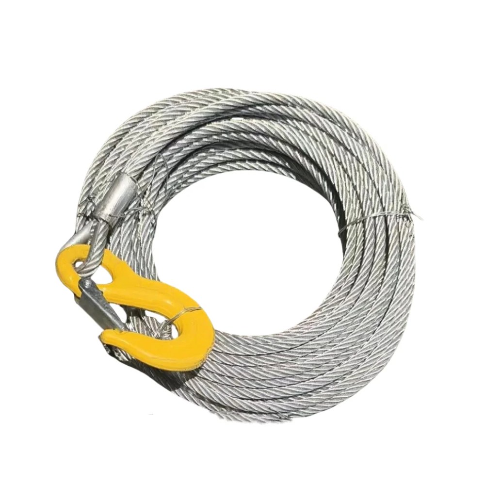 Vinsjevaier, 25 meter, med krok, 10 mm, 6x36 WS + IWRC BS 6,43 T, bilde 1